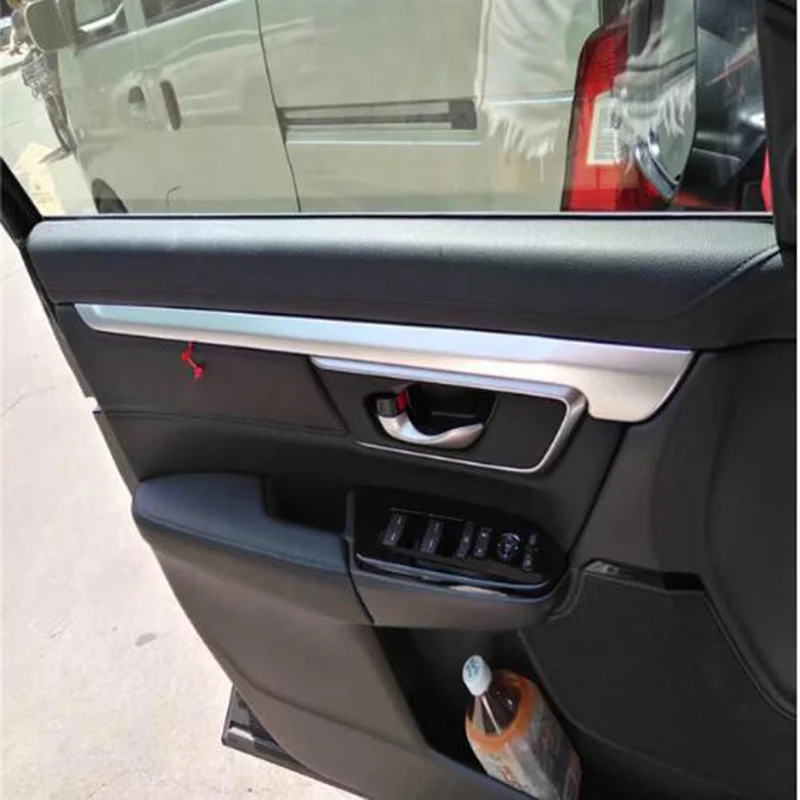 

Car Inner Door Trim Inside Door Plate Auto Accessories Decoration Trim For Honda for Crv Cr-V 2017 Stainless steel 4pcs Per Set