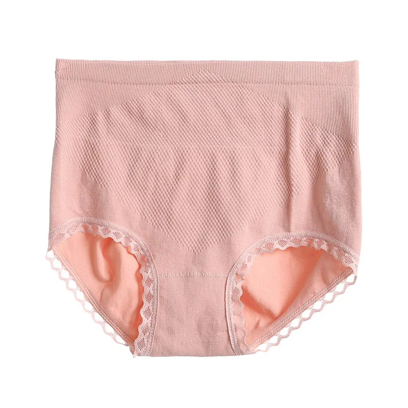 8156 Pink LANGSHA, хлопковые трусики со средней талией, сексуальные, с подкладкой, шейпер, бесшовные, для женщин, для похудения, для фитнеса, кружевное нижнее белье, женские дышащие трусы - Цвет: 8156 Pink