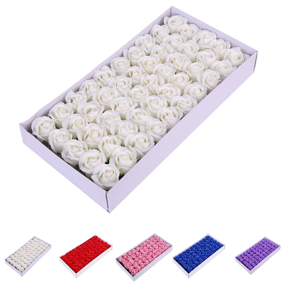 50PCS Three Layer DIY Simulation Rose Soap Flower Romantic Crafts Handmade Wedding Home Petal No Base Ornaments Decoration | Дом и сад