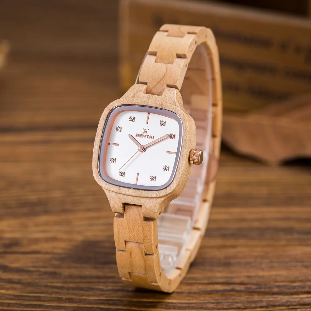 Quente da Moda Relógio de Quartzo para Mulheres do Vintage Relógios de Pulso de Madeira Venda Mulheres Relógios Preto Sandal Wood Assista Marca Senhora Casual
