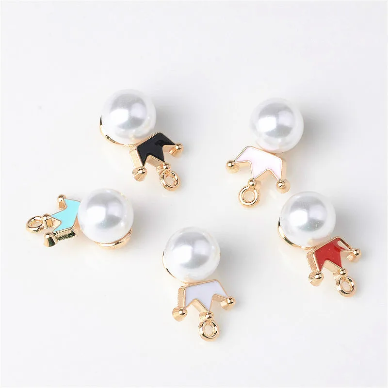 30 PCS 12*19mm Fashion Metal Alloy Imitation Pearl Pendant Connectors Charm For Earrings Accessories | Украшения и аксессуары