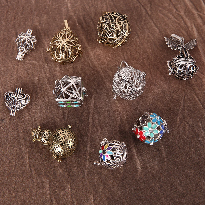 Пустотелая клетка шар коробка Подвеска медная Корона Essetial масло диффузор