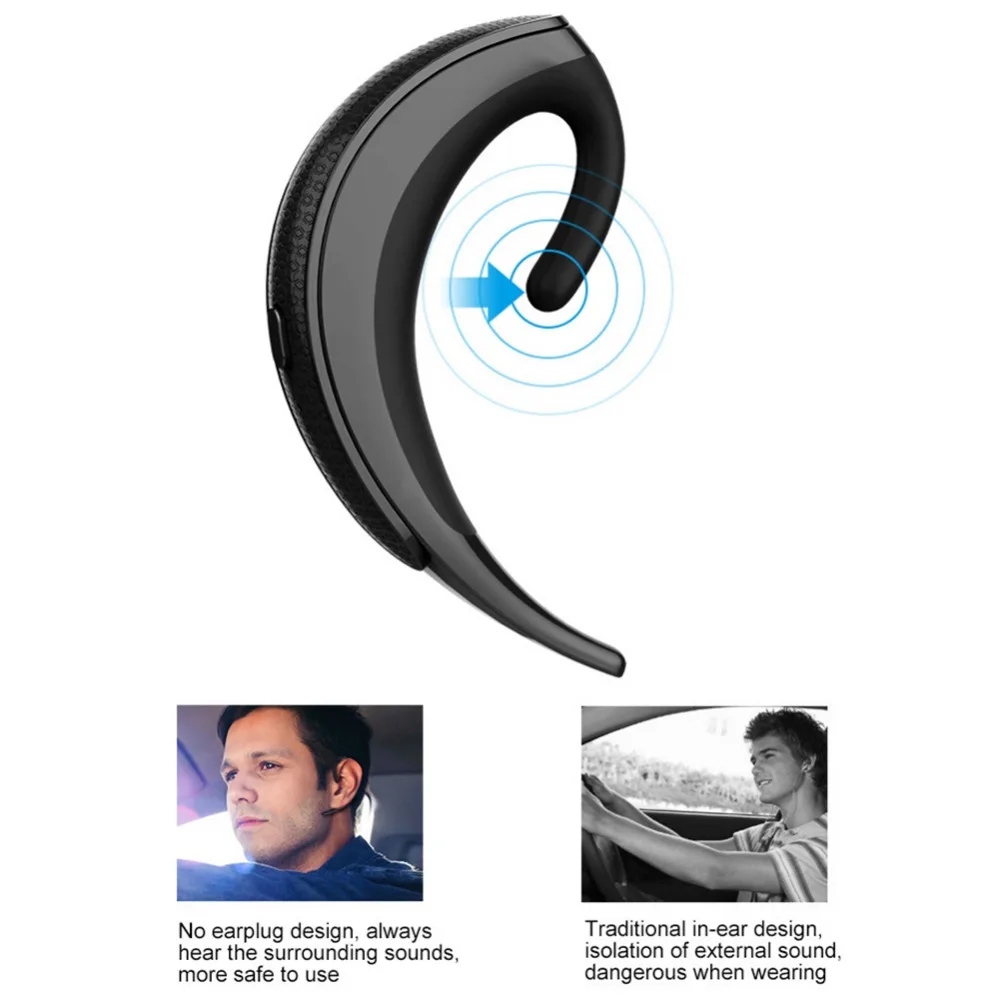 Bluetooth Беспроводные наушники с микрофоном без ушей маленькие шумоподавлением