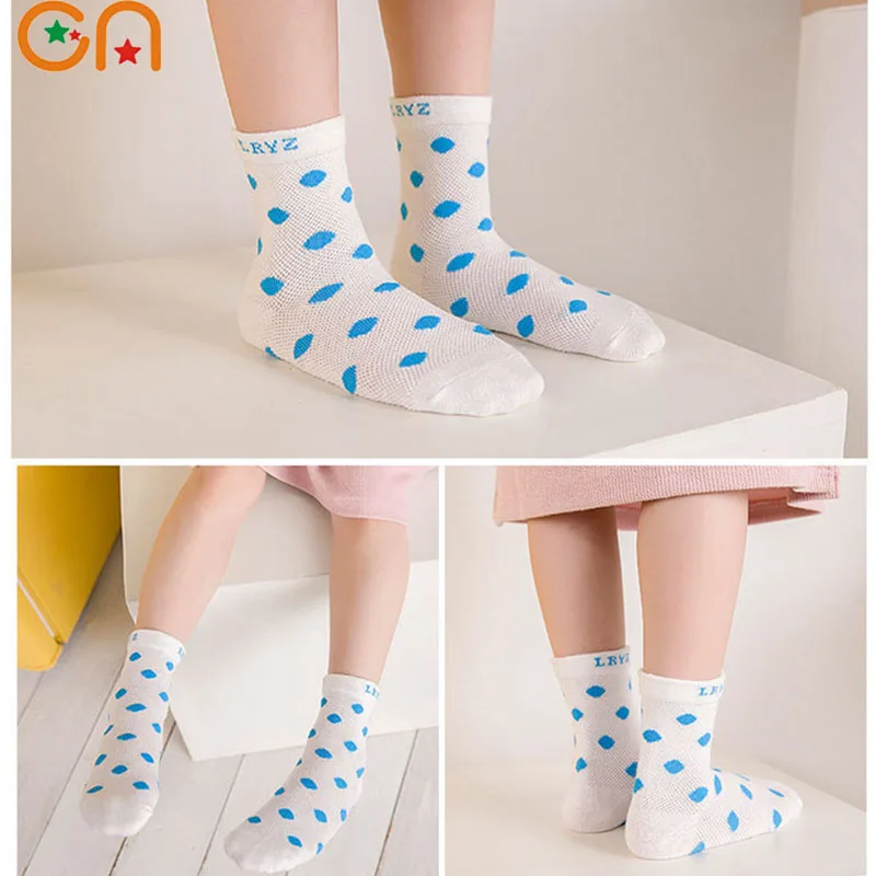 5 пар/лот весенне летние сетчатые хлопчатобумажные носки для мальчиков и девочек