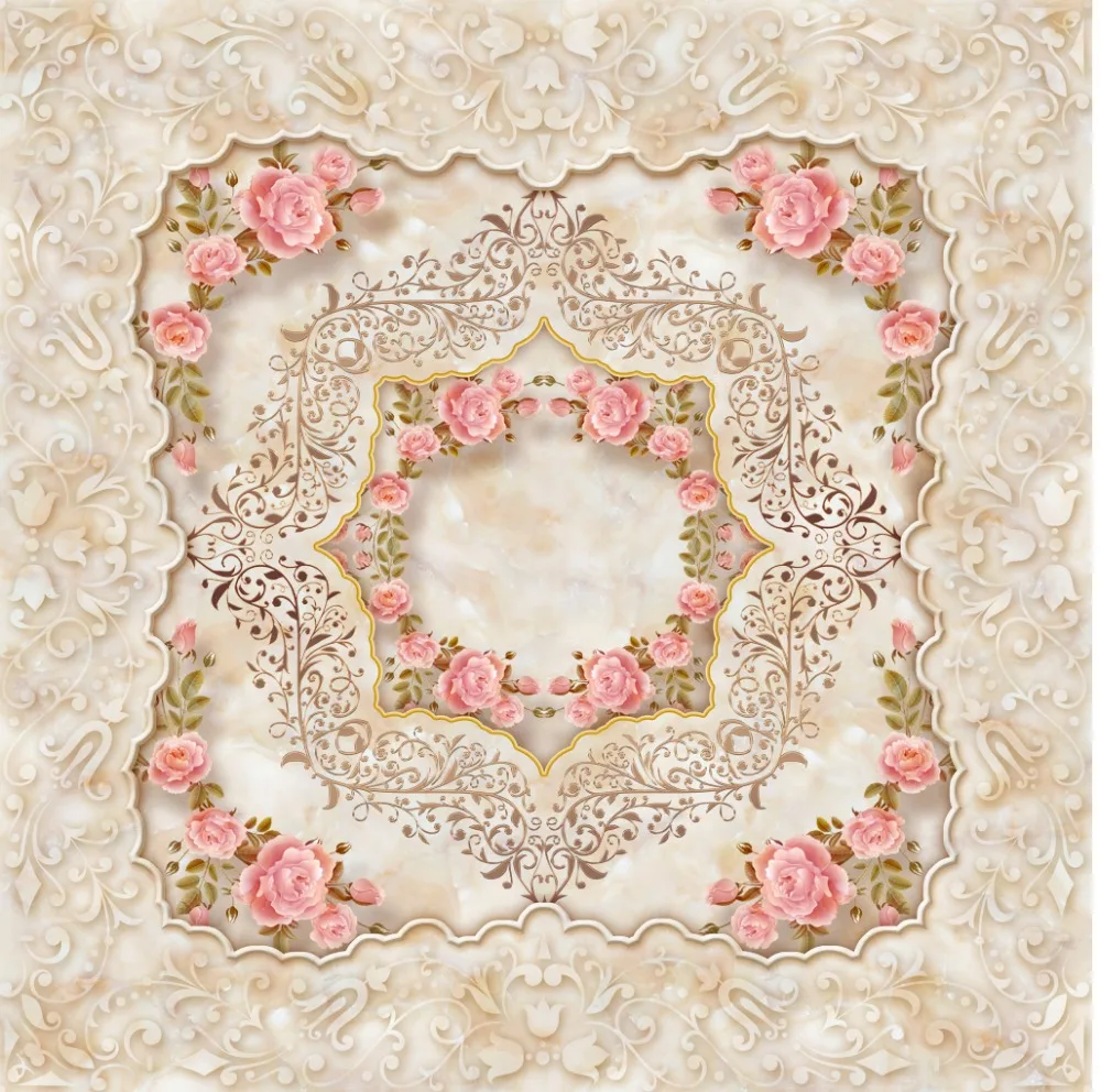 

Curtains for living room Europe style marble flower Top Classic 3D European Style custom curtains