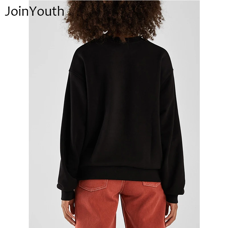 JoinYouth черный 2018 Осенние повседневные женские пуловеры с принтом | Женская одежда