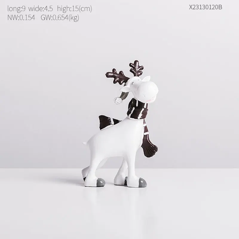 Deer Figurines Украшения рождественские фигурки оленя Рождественский набор украшения Рождественский олень на год украшения игрушки Фигурки Животных из смолы - Цвет: Deer Figurines