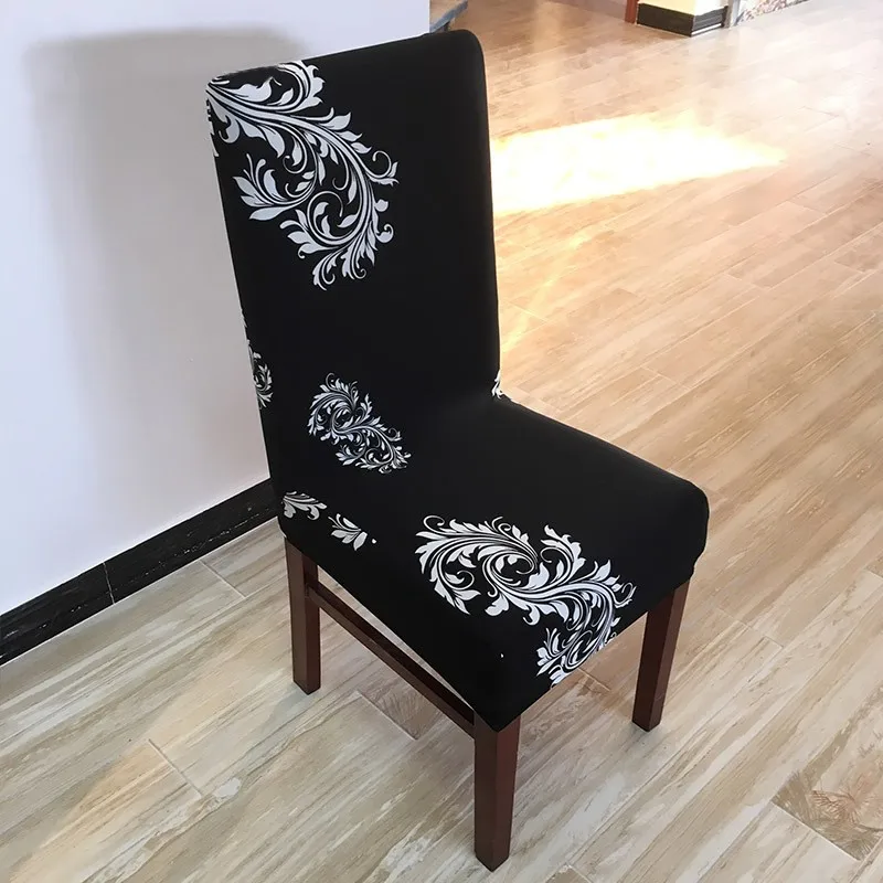 

2pcs Printing Spandex Dining Chair Cover Anti-dirty Washable Short Protector Chair Covers for Restaurant Office fundas sillas