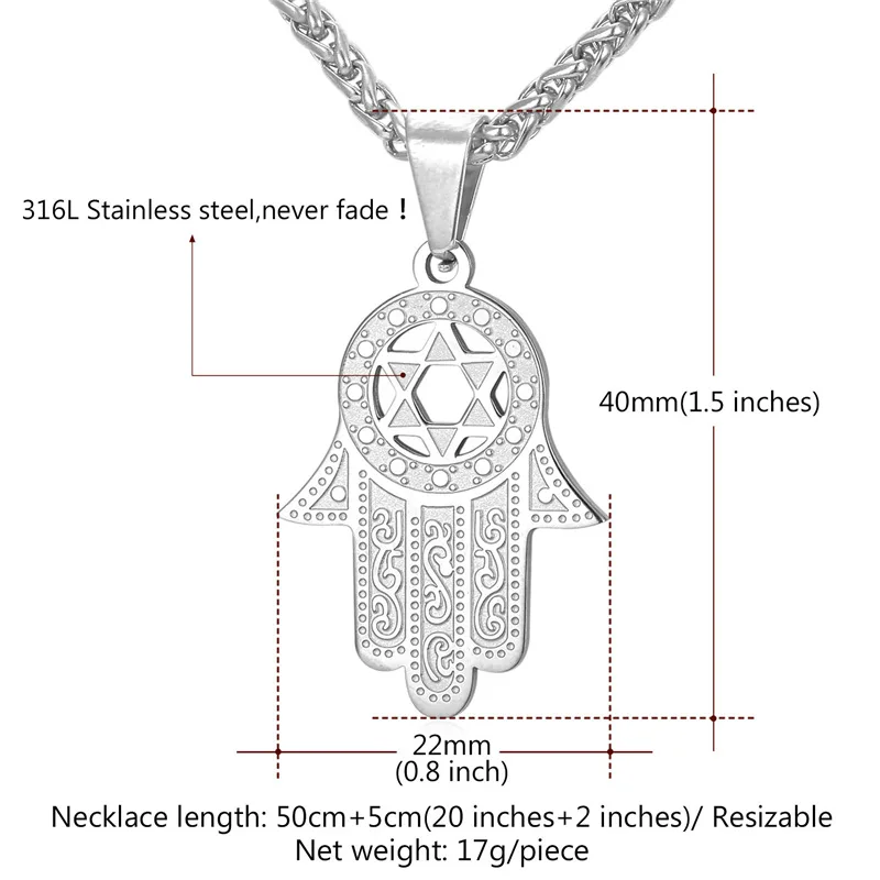 Золотая ручная подвеска Collare Fatima Hamsa ювелирное изделие из нержавеющей стали