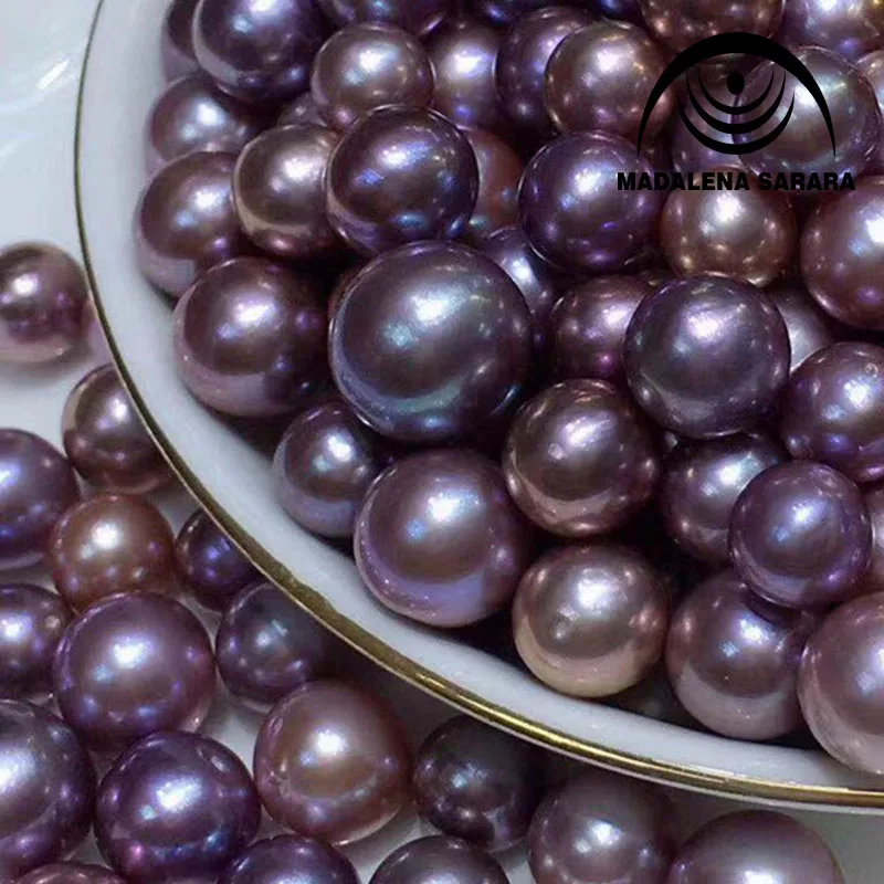 

MADALENA SARARA 4-5mm AAA Perfectly Round Freshwater Pearl Purple Pearl Loose Bead Naked For Diy Jewelry Making