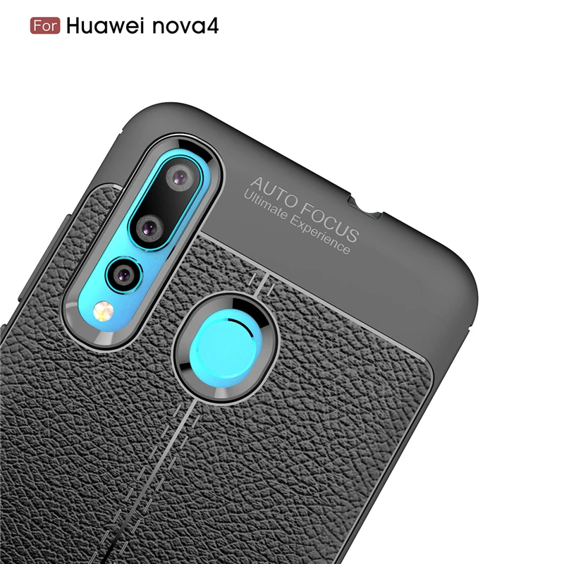 Wolfrule чехол Huawei Nova 4 Модный стиль личи Прочный Гибридный для Чехол Силиконовый ТПУ