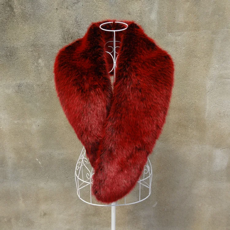 Новое поступление женские шарфы из искусственного лисьего меха коричневые/винно