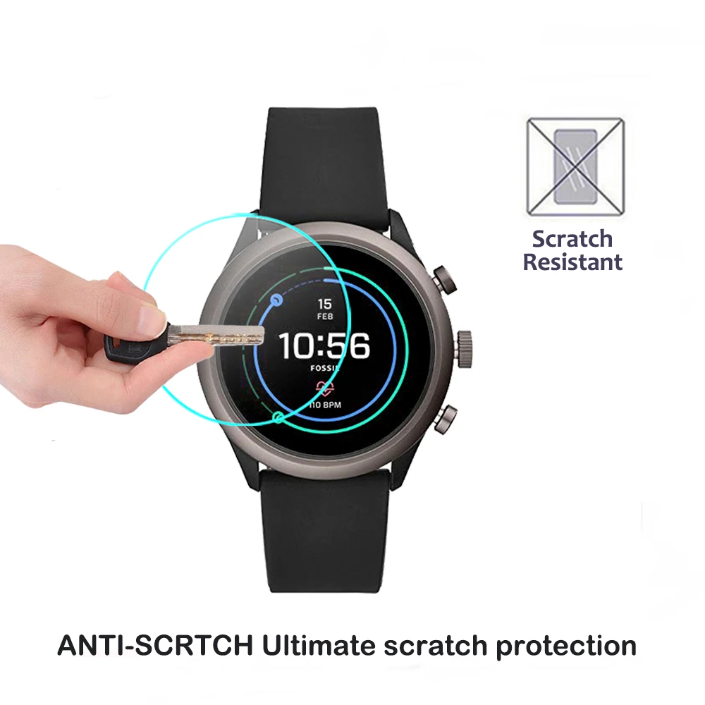 2 упаковки для Fossil Sport Smartwatch мужские часы 43 мм женские и 41 0 3 2.5D 9H закаленное стекло