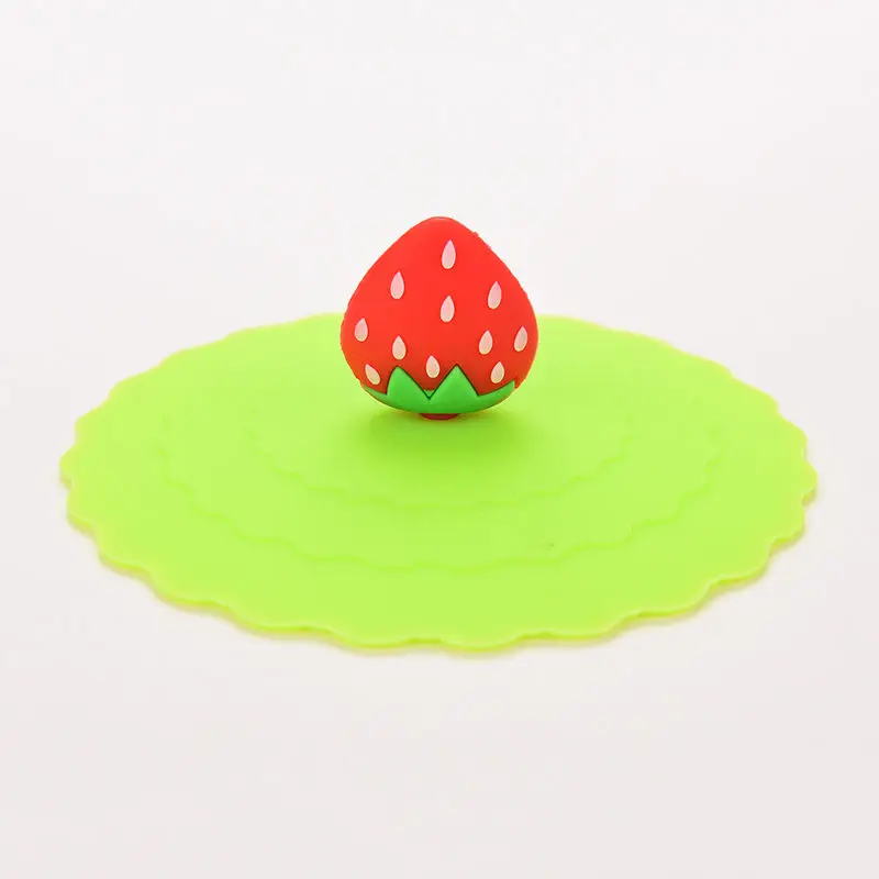 Силиконовая крышка для чашки с милыми фруктами и мультяшным рисунком