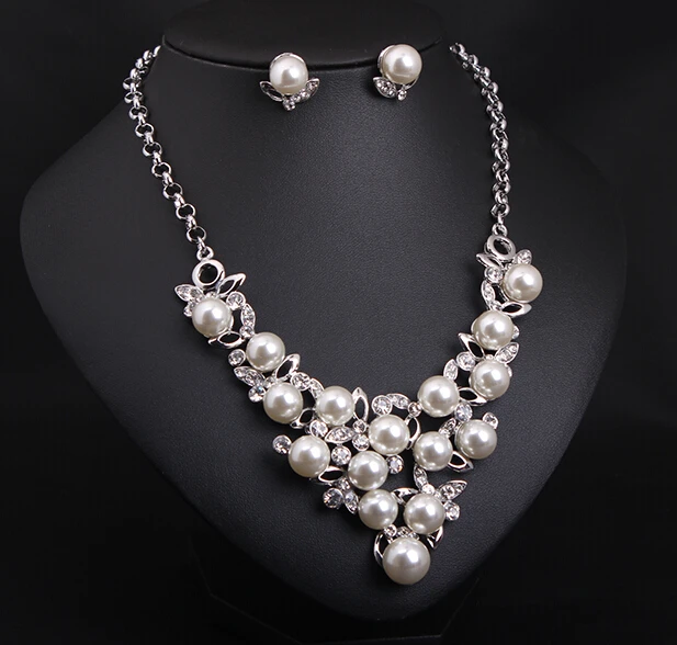 Модные Ювелирные наборы серьги эффектное ожерелье создано 2020 имитация жемчуга