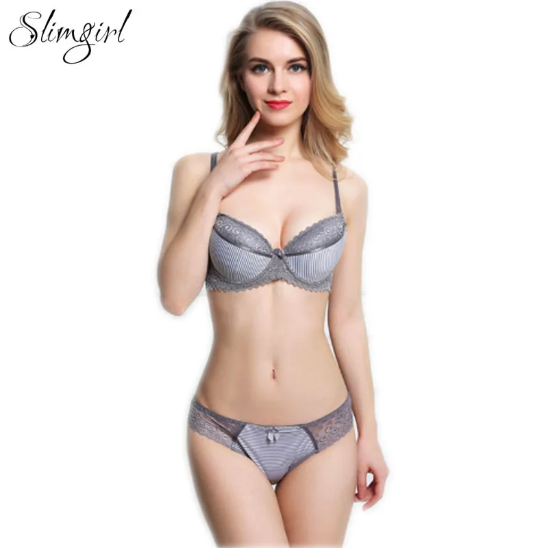 Женский кружевной комплект Slimgirl большого размера с бюстгальтером и трусиками