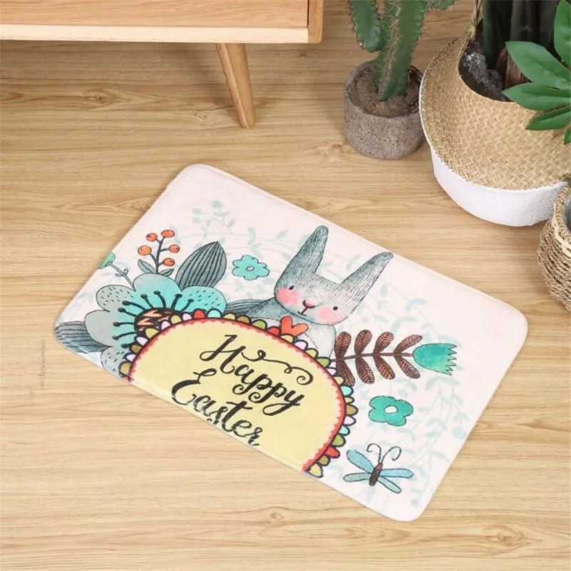 Милый мультяшный кролик напольный коврик с принтом Противоскользящие коврики