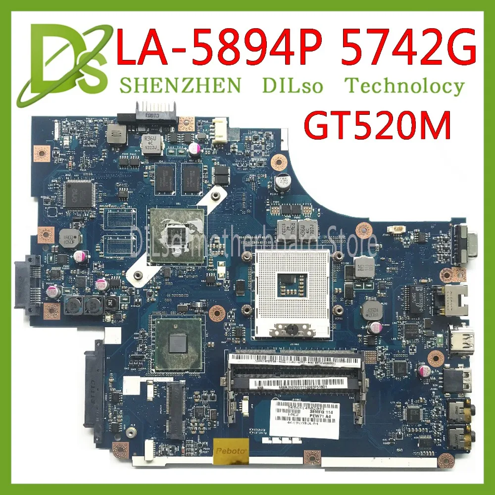 KEFU LA 5891P 5893P 5894P материнская плата для Acer Aspire 5742G 5740 5741 GT520M тест работа 100%