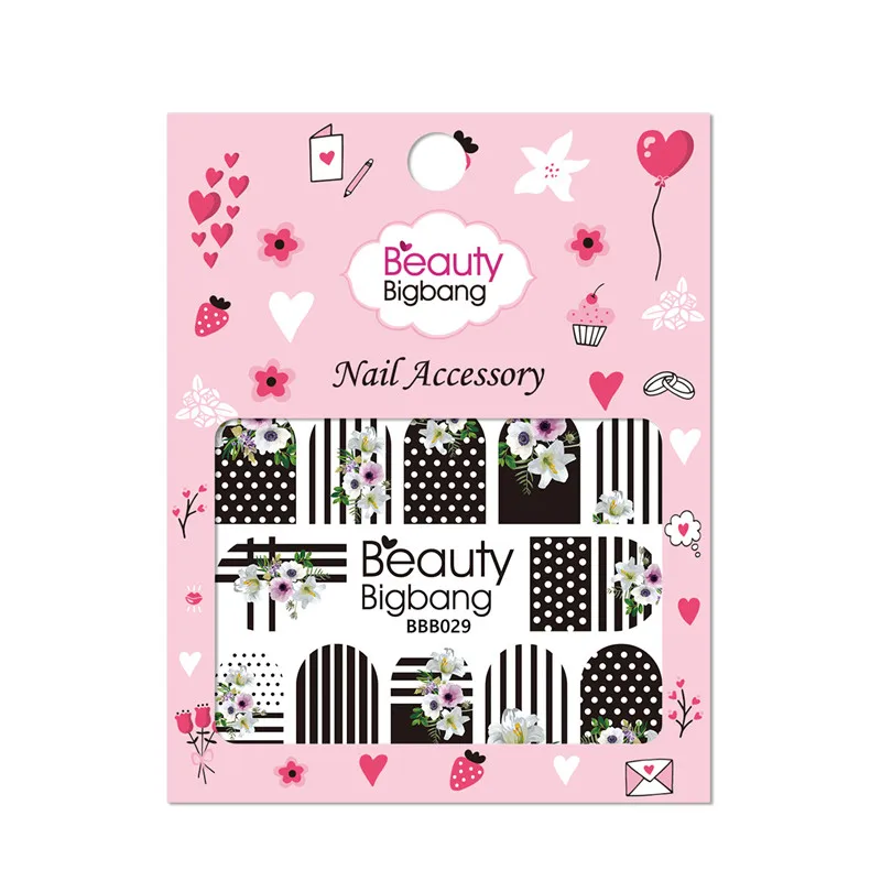BeautyBigBang 1 лист наклейка на ногти водная слайдер украшение плед цветок Дизайн Маникюр передача DIY наклейки BBB029