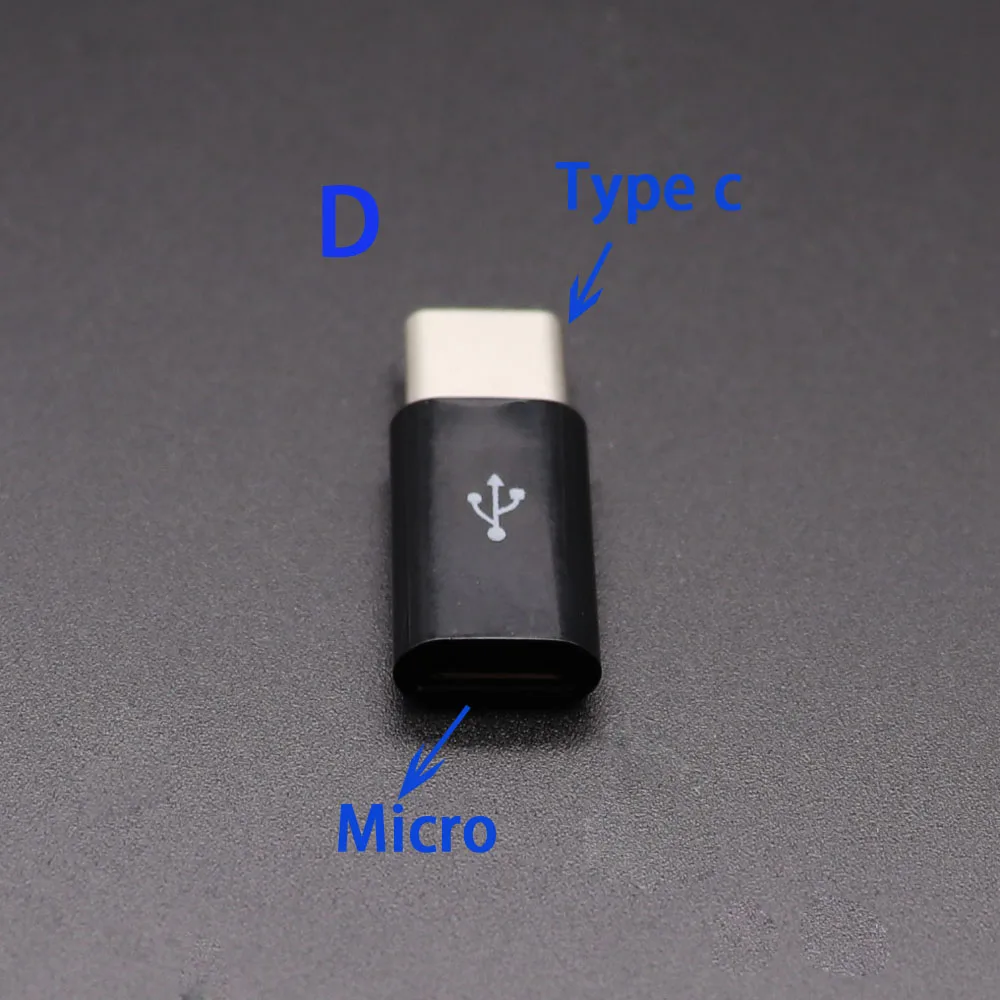 D Адаптер типа C для Micro USB для samsung, кабель-конвертер для зарядки и передачи данных для iPhone X 8 7 для xiaomi для redmi 4x5 plus type-c OTG - Цвет: D