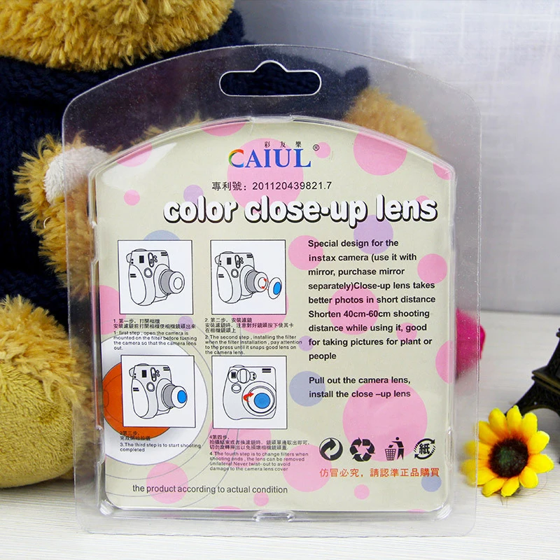 Сине розовый цветной фильтр для объектива крупного плана круглые в форме сердца