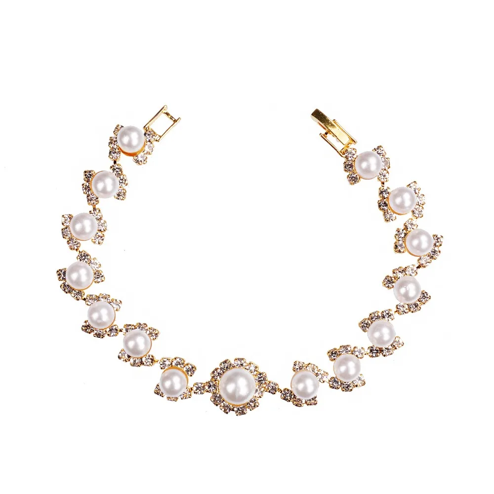 Роскошный браслет с бусинами из искусственного жемчуга Shellhard модный стразы