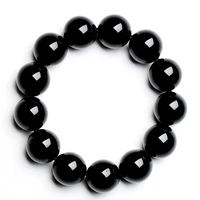 luck natural crystal stone obsidian bracelet 6 16mm amulet round beads stretch bracelet unisex for men women fashion jewelry