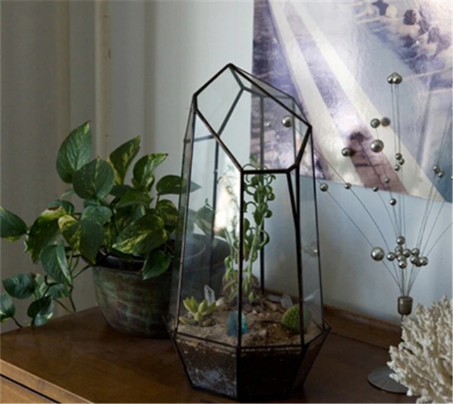 Винтажное украшение для дома настольная миниатюрная садовая ваза в форме кварца