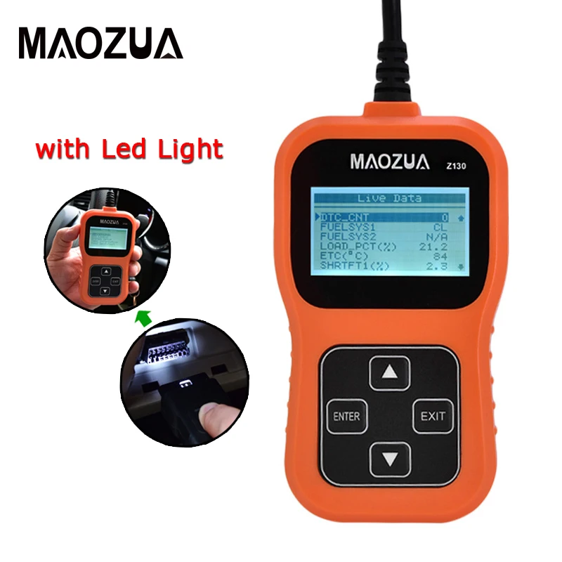 Автомобильный бензиновый сканер Maozua Z130 OBD 2 считыватель кодов поддержка полной