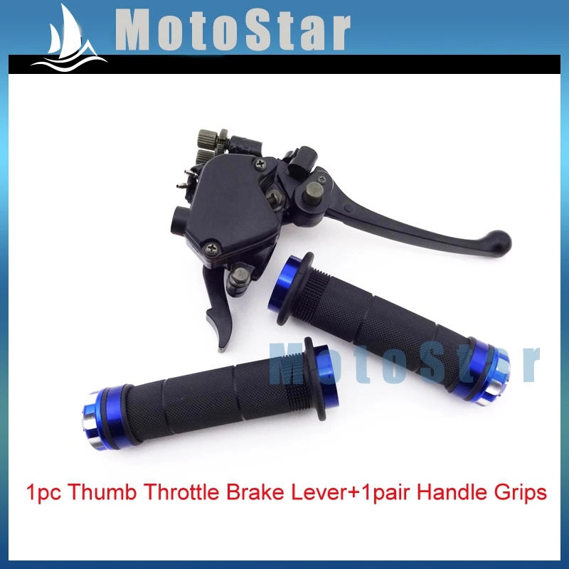 Синие ручки 7/8 дюйма + рычаг тормоза дроссельной заслонки для 125cc 150cc 200cc 250cc Chinese ATV