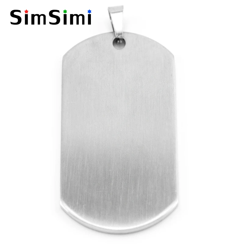 50 шт. матовая поверхность кулон кисть польский ремесел Мужская Dog tag 1,1x1,9 дюймов из нержавеющей стали подвески для мужчин теги