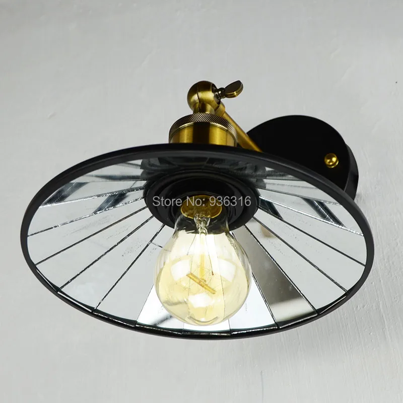 Blueking Античная Винтаж зеркало настенный светильник промышленные металлические