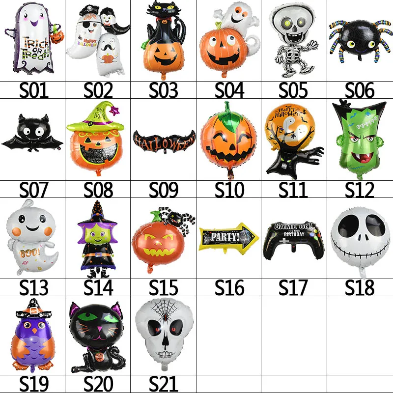 

Halloween Pumpkin Ghost Decor Foil Balloons Spider Helium Balloons Inflatable Toys for kids Bat Globos Halloween Party Supplies