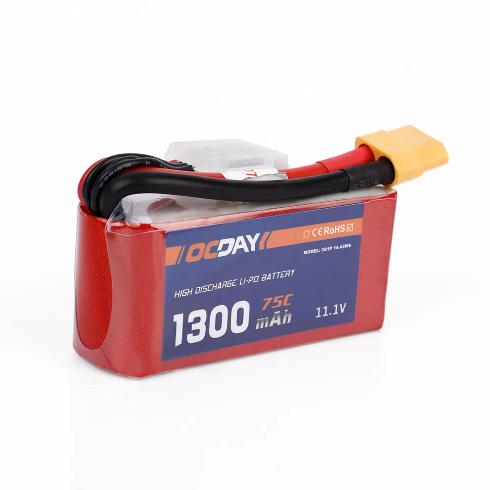 1pcs OCDAY 11.1V 14.8V 1300mAh 1500mah 1800mah 75C Lipo Battery XT60 Plug for 150-280 Raing Quacopter | Игрушки и хобби