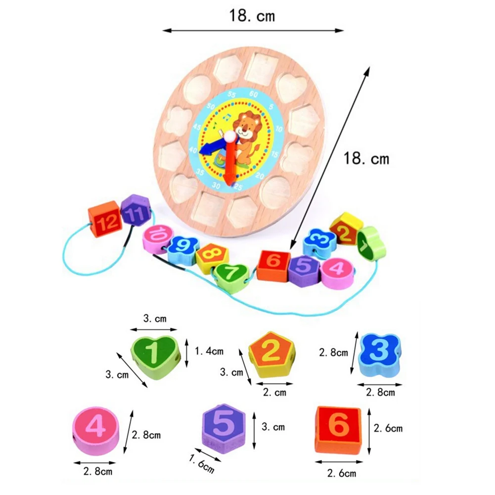 Детская игрушка для умственного развития Vitoki деревянные часы с 12 цифрами