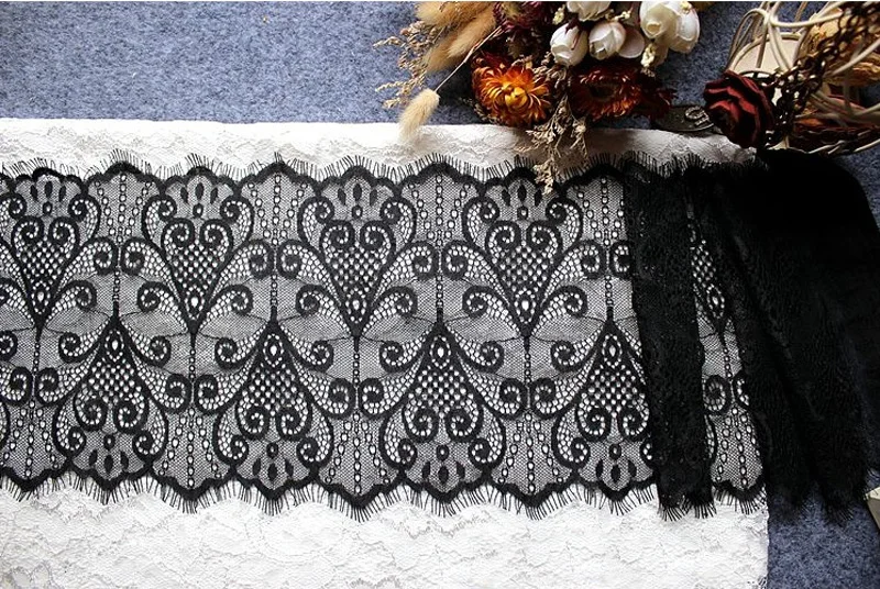 Черно-белая отделка из кружевной ткани свадебное украшение швейная аппликация