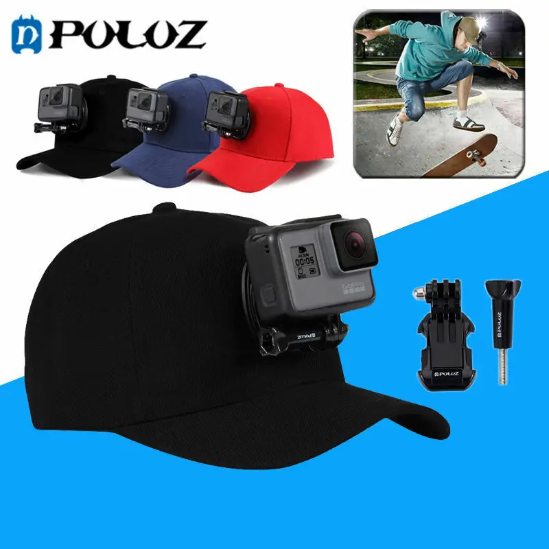 PULUZ наружная Солнцезащитная шляпа Topi бейсболка с держателем для GoPro Hero/Xiaoyi/Sjcam