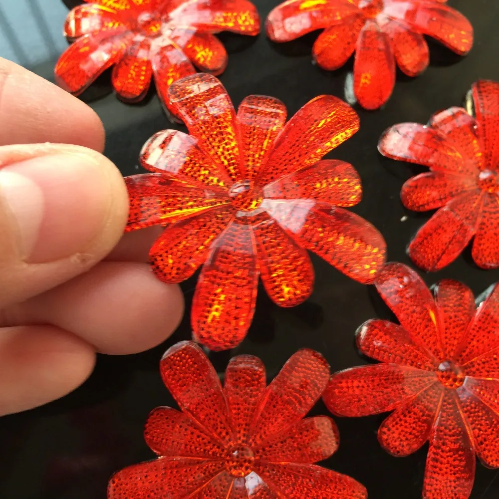 Красный акриловый кристалл 10 лепестков для наклеек на одежду рюкзак лампы цветок