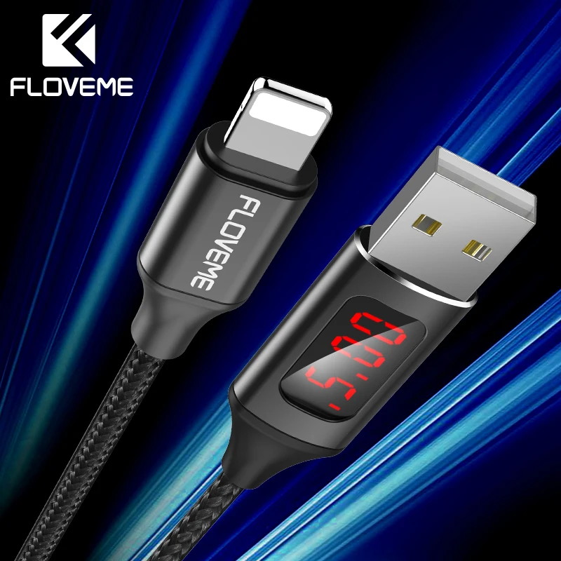 Светодиодный usb кабель FLOVEME 2.1A для iPhone X XR быстрой зарядки Apple передачи