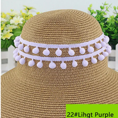 Color 23 as photo Новые поделки 2 ярдов 31 цвета 12 мм помпон отделка шар оплетка кружевная бахрома ленты Ткань DIY вечерние кружевные аксессуары кисточкой - Цвет: Color 23 as photo