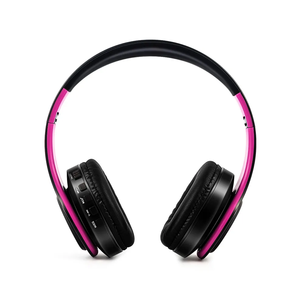 hot Pink Беспроводная Bluetooth складная гарнитура стерео наушники для samsung HiFi профессиональные наушники с микрофоном - Цвет: hot Pink
