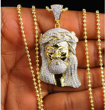 Ледяной хип хоп крутое Брендовое Желтое золото с фианитом кулон на длинной