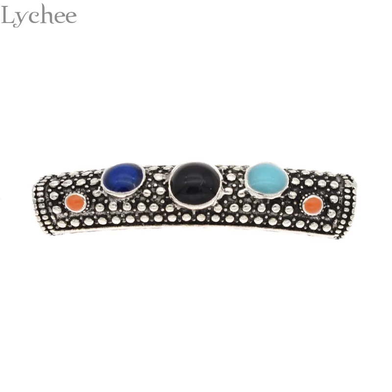 Lychee 5 шт. трендовые сплав полые эмалированные волосы оплетка дреды бусины клипсы