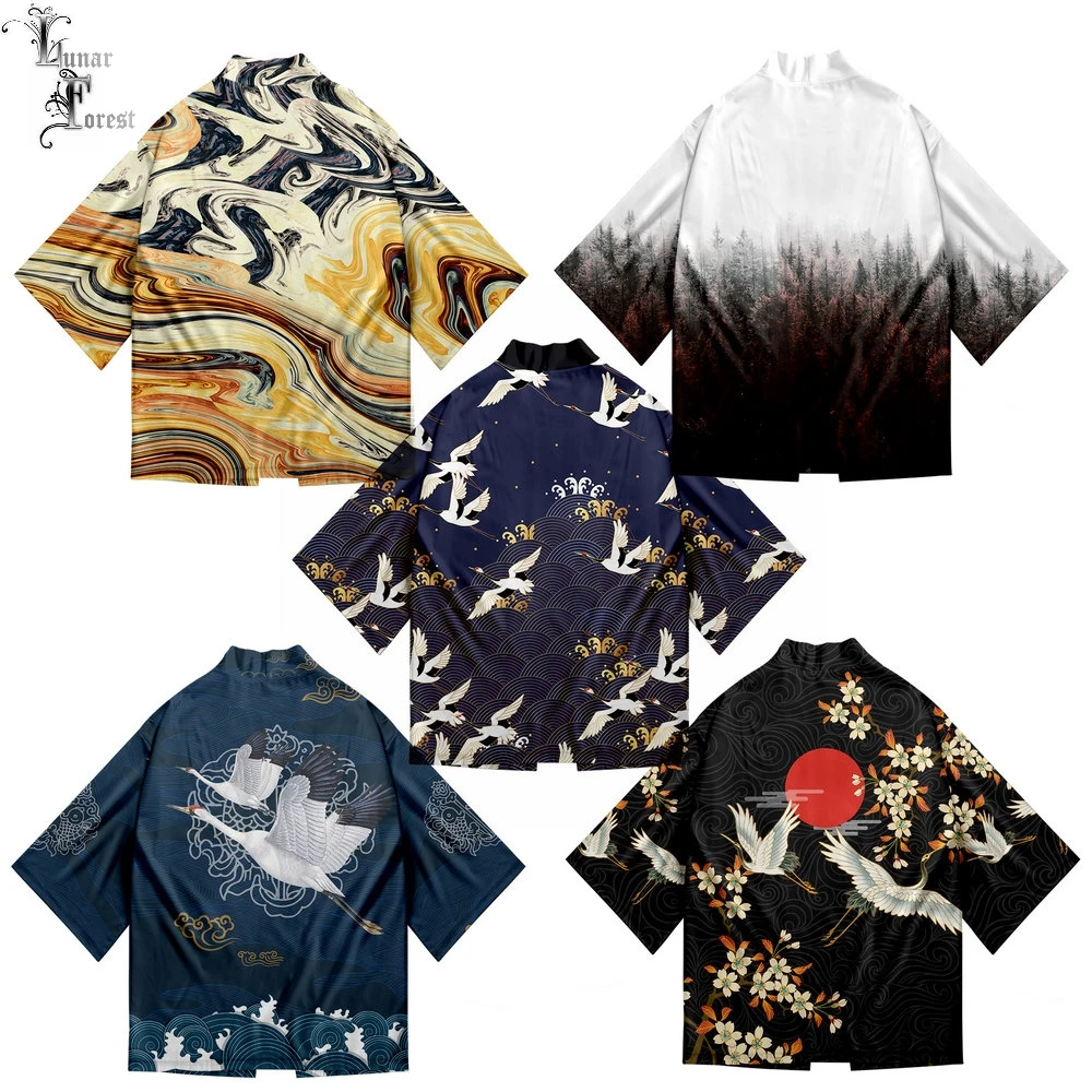 Крутое японское кимоно с 3D принтом Haori Yukata косплей для женщин/мужчин модная