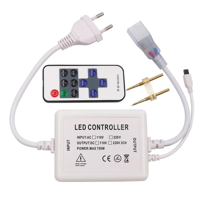110v 220v led диммер контроллер с ИК-пультом дистанционного управления 750W EU plug/US plug