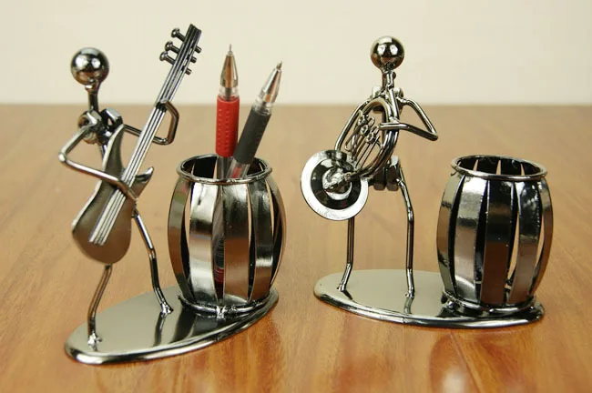 Популярная креативная металлическая ручка держатель Ваза Карандаш горшок