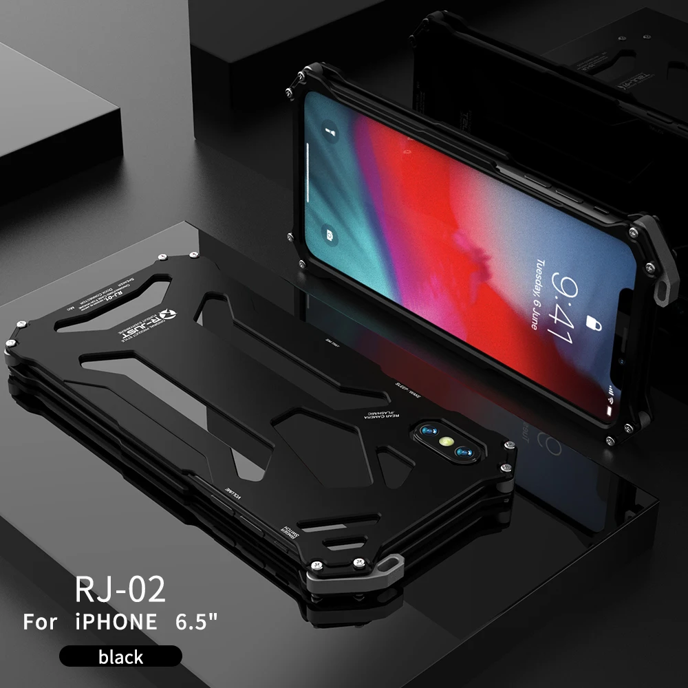 R-JUST сверхмощный металлический чехол противоударный для Apple iPhone X XS 5 8 &quotXR MAX 6