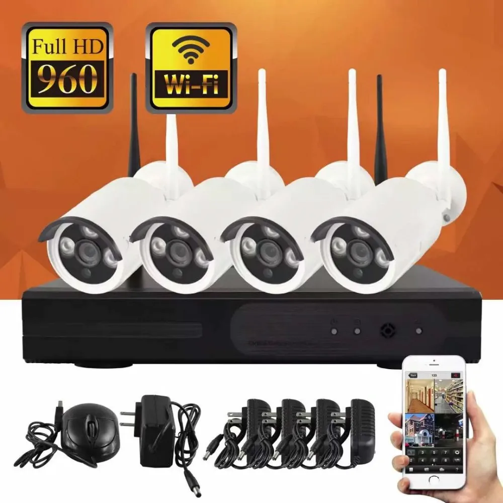 Yobang безопасности wifi 4CH NVR комплект беспроводной CCTV камеры системы 1.3MP 960P наружная