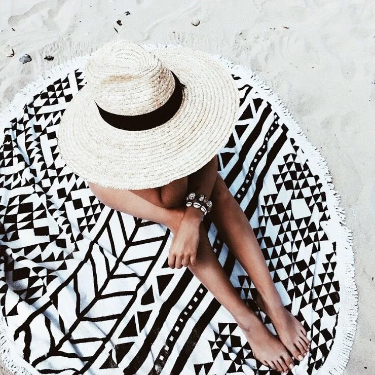 2019 Большое пляжное полотенце из микрофибры с реактивным принтом и кисточкой 150 см