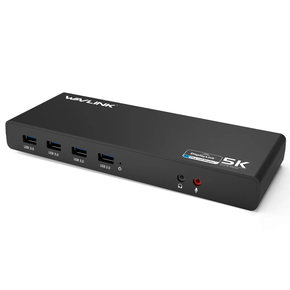 Wavlink Универсальная док-станция USB 3,0 USB-C двойной 4K Ultra Dock DP Gen1 type-C Gigabit Ethernet Расширенный и зеркальный режим видео